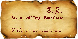 Brassoványi Romulusz névjegykártya